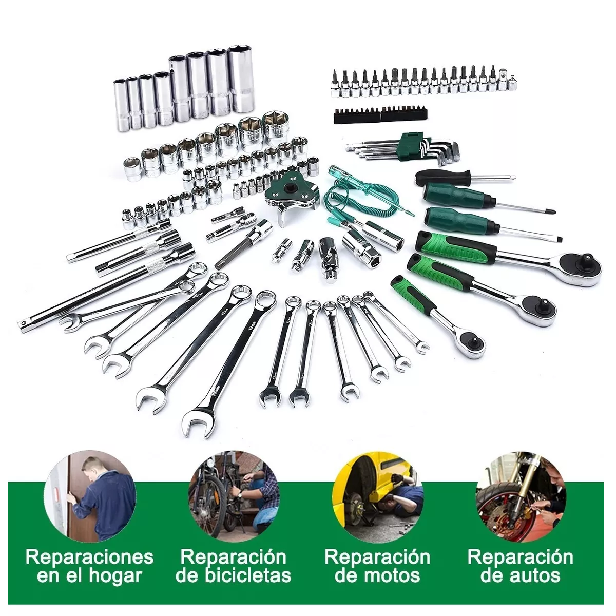 Foto 4 pulgar | Juego De Herramientas Reparación De Automóviles 121pz Eo Safe Imports Esi-4061-1 Verde
