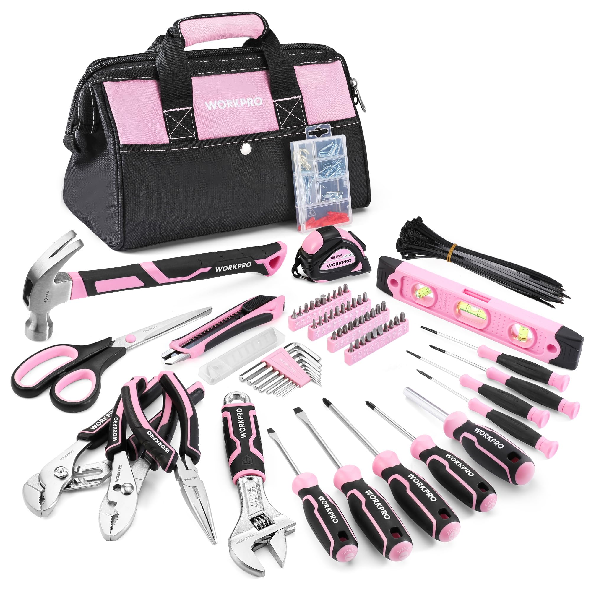 Foto 2 pulgar | Juego De Herramientas Workpro Pink 277 Piezas Con Bolsa Y Bolsa De Almacenamiento - Venta Internacional.