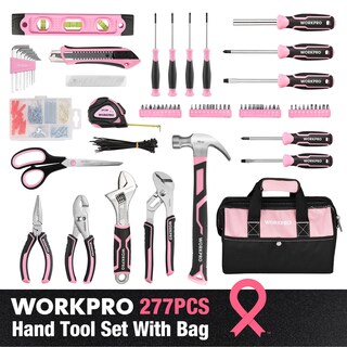 Foto 2 | Juego De Herramientas Workpro Pink 277 Piezas Con Bolsa Y Bolsa De Almacenamiento - Venta Internacional.