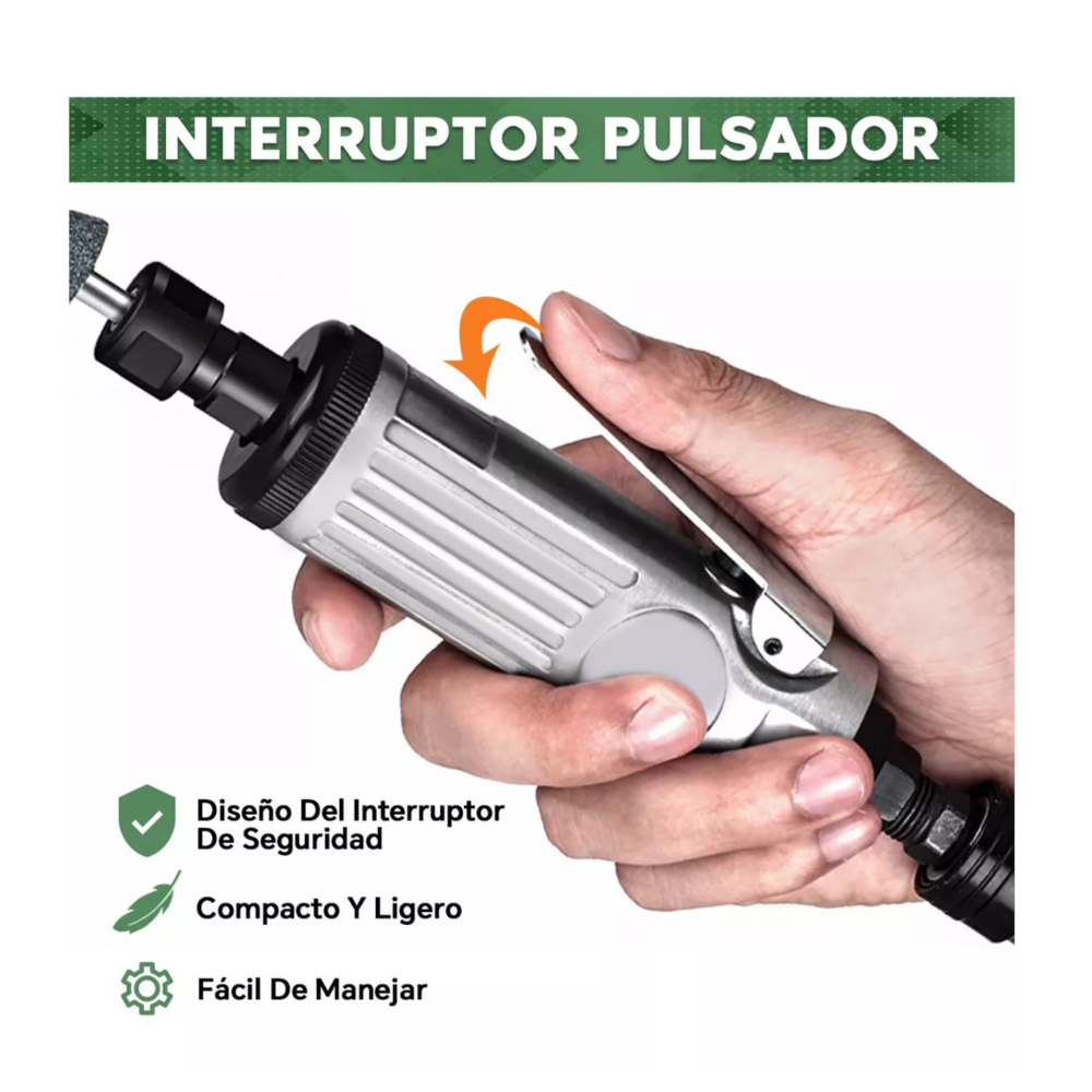 Foto 3 pulgar | Kit Mini Taladro Neumático Amoladora Neumática Plata Belug