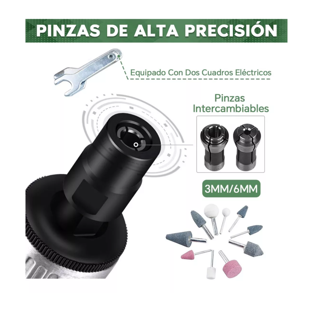 Foto 5 pulgar | Kit Mini Taladro Neumático Amoladora Neumática Plata Belug