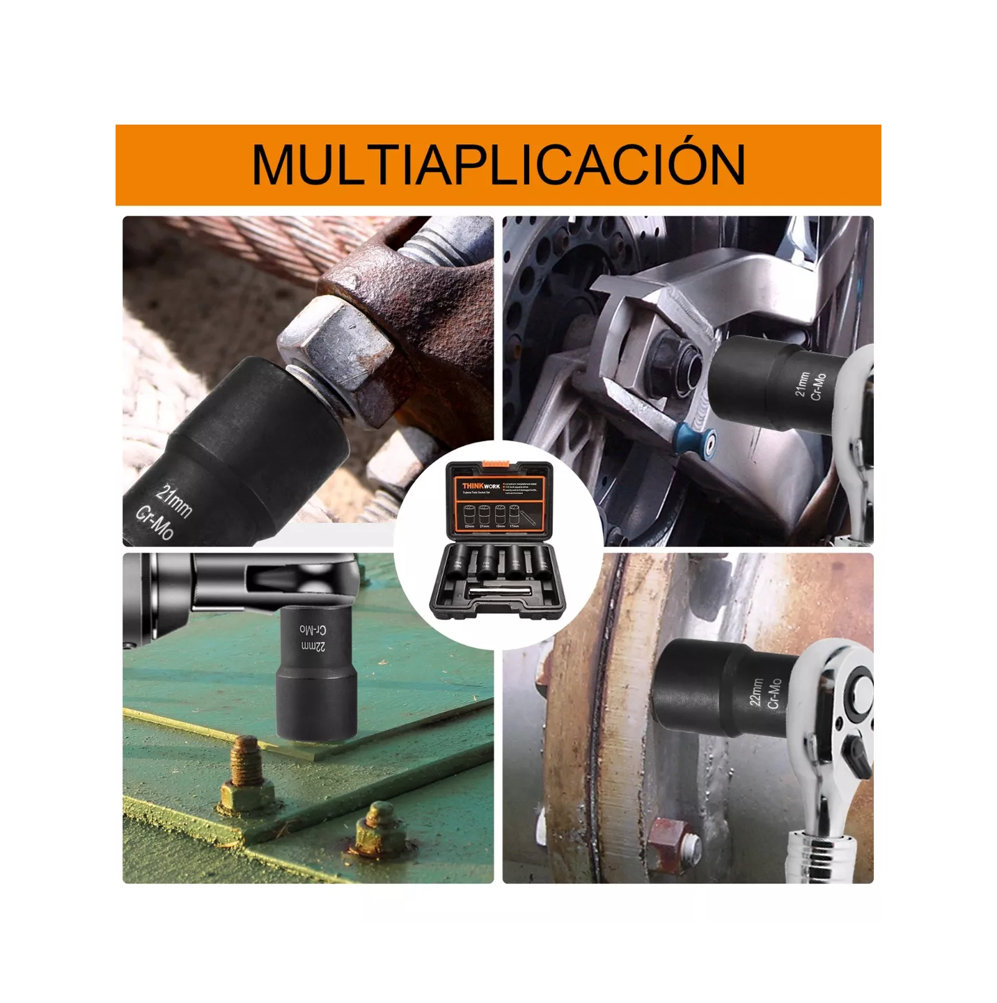 Foto 4 pulgar | Juego De Extractores Belug 1/2'' Para Quitar Tuercas Barridas Negro Detalle Naranja