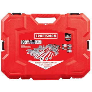Foto 5 | Juego De Herramientas Mecánicas Craftsman, 189 Piezas, Accionamiento De 1/4 Y 3/8 Pulgadas - Venta Internacional.
