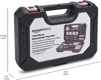 Foto 3 | Kit De Herramientas Amazon Basics Household De 142 Piezas Con Funda De Almacenamiento - Venta Internacional.