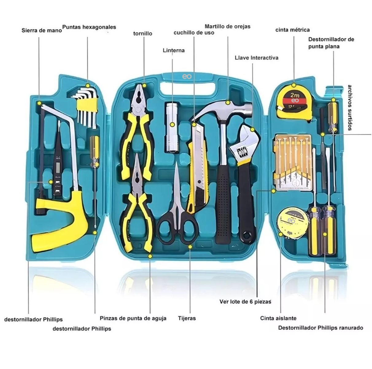 Foto 3 pulgar | Juego Herramientas 27 Pcs Eo Safe Imports Esi-5253-1 Multicolor