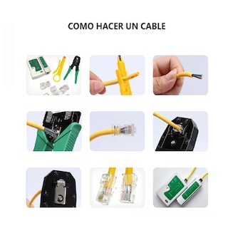 Foto 3 | Kit De Herramientas Cableado Redes Básico Rj11 Rj45 12 Pz Verde Belug
