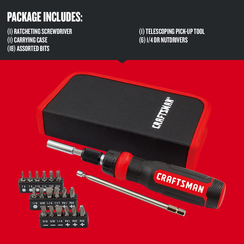 Foto 4 pulgar | Juego De Destornilladores Con Trinquete Craftsman Multibit, 26 Piezas - Venta Internacional.