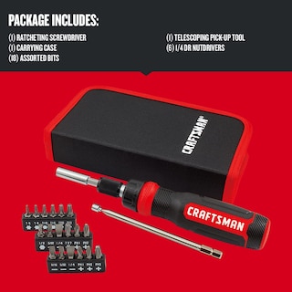 Foto 3 | Juego De Destornilladores Con Trinquete Craftsman Multibit, 26 Piezas - Venta Internacional.