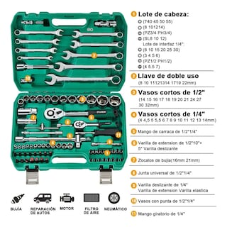 Foto 2 | Juego De Herramientas Y Dados De Impacto 82 Piezas Eo Safe Imports Esi-3578-1 Verde