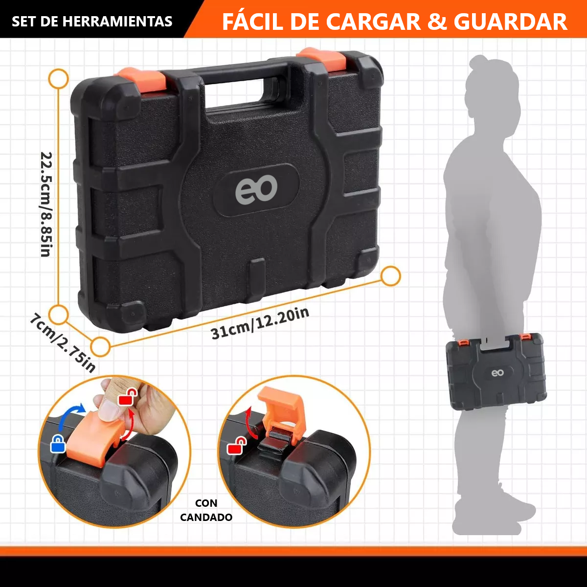 Foto 3 pulgar | Juego De Herramientas Mecánicas Manuales Portafolio 38pcs Eo Safe Imports Esi-15141-1 Multicolor