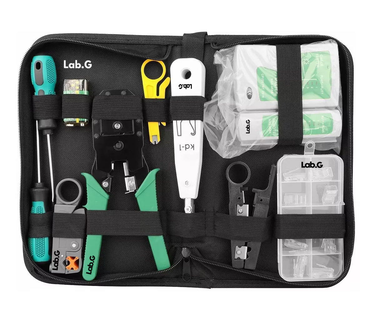 Kit De Herramientas Cableado Redes Basico Rj11 Rj45 12 Pz Verde