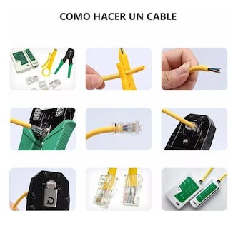 Foto 4 | Kit De Herramientas Cableado Redes Basico Rj11 Rj45 12 Pz Verde