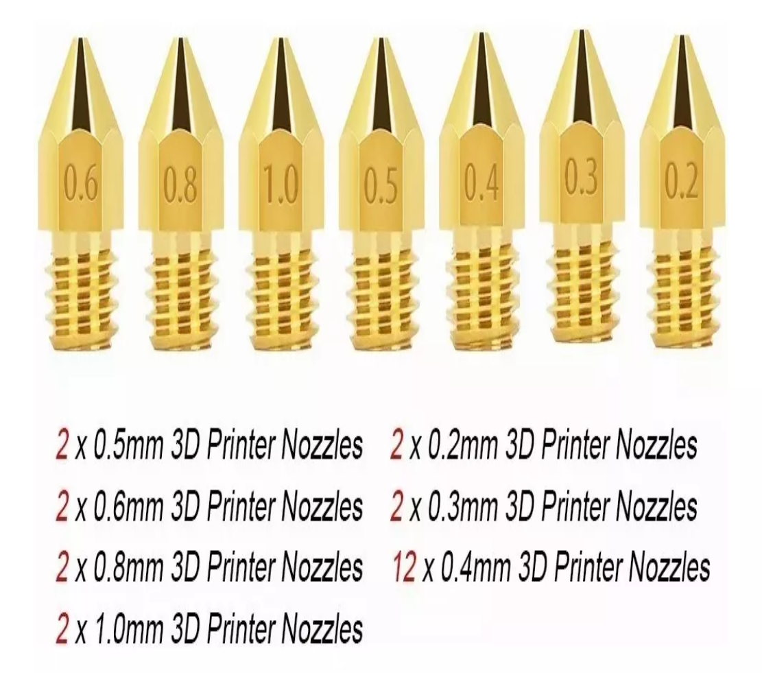 Foto 5 | Kit De 24 Boquillas Lab.g Nozzle Impresora 3d Mk8 0,2-1 Etc. (24 U Dorado