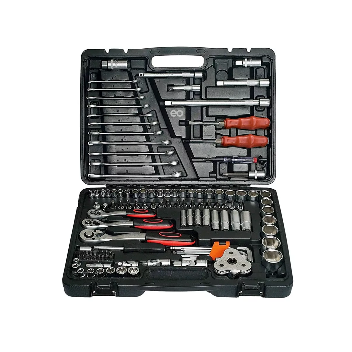 Juego De Herramientas Reparación De Automóviles 121 Piezas Eo Safe Imports Esi-11781-1 Negro