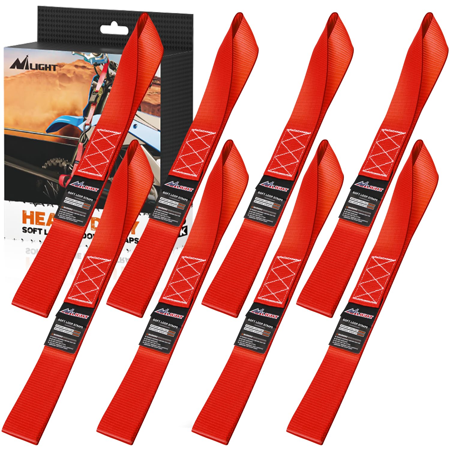 Foto 2 pulgar | Correas De Amarre Para Motocicletas Nilight Soft Loop, 1,7 X 17, 8 Unidades - Venta Internacional.