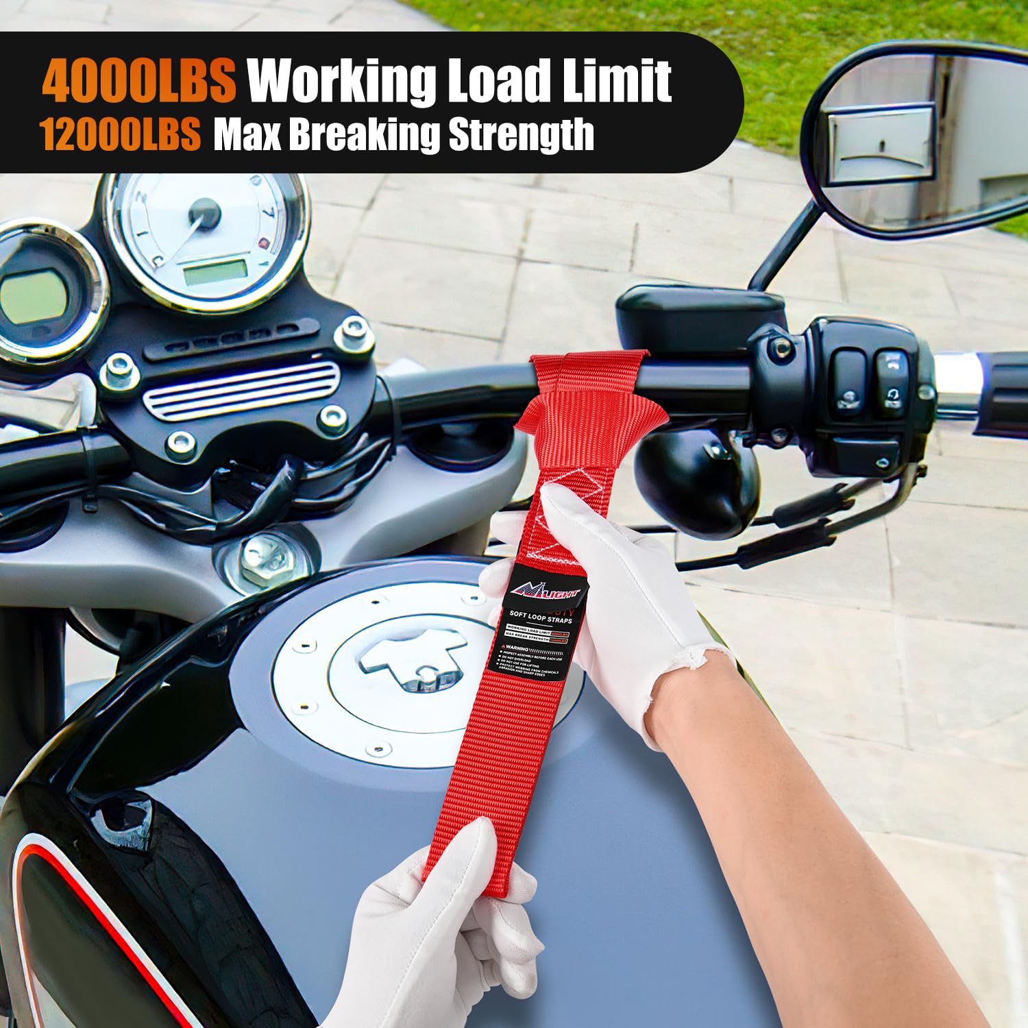 Foto 7 pulgar | Correas De Amarre Para Motocicletas Nilight Soft Loop, 1,7 X 17, 8 Unidades - Venta Internacional.