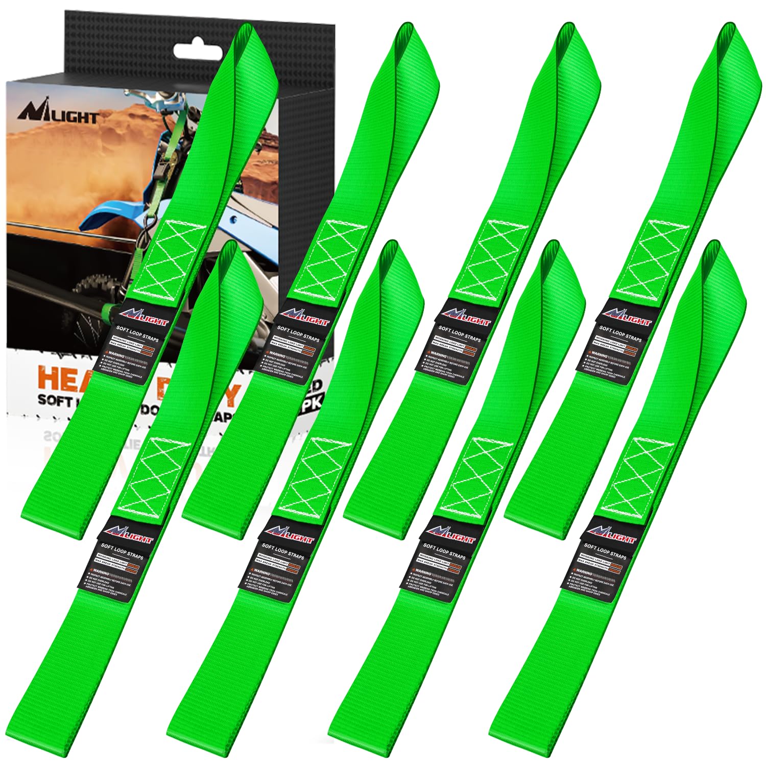 Correas De Amarre Para Motocicletas Nilight Soft Loop, 1,7 X 17 Cm, Paquete De 8 - Venta Internacional.