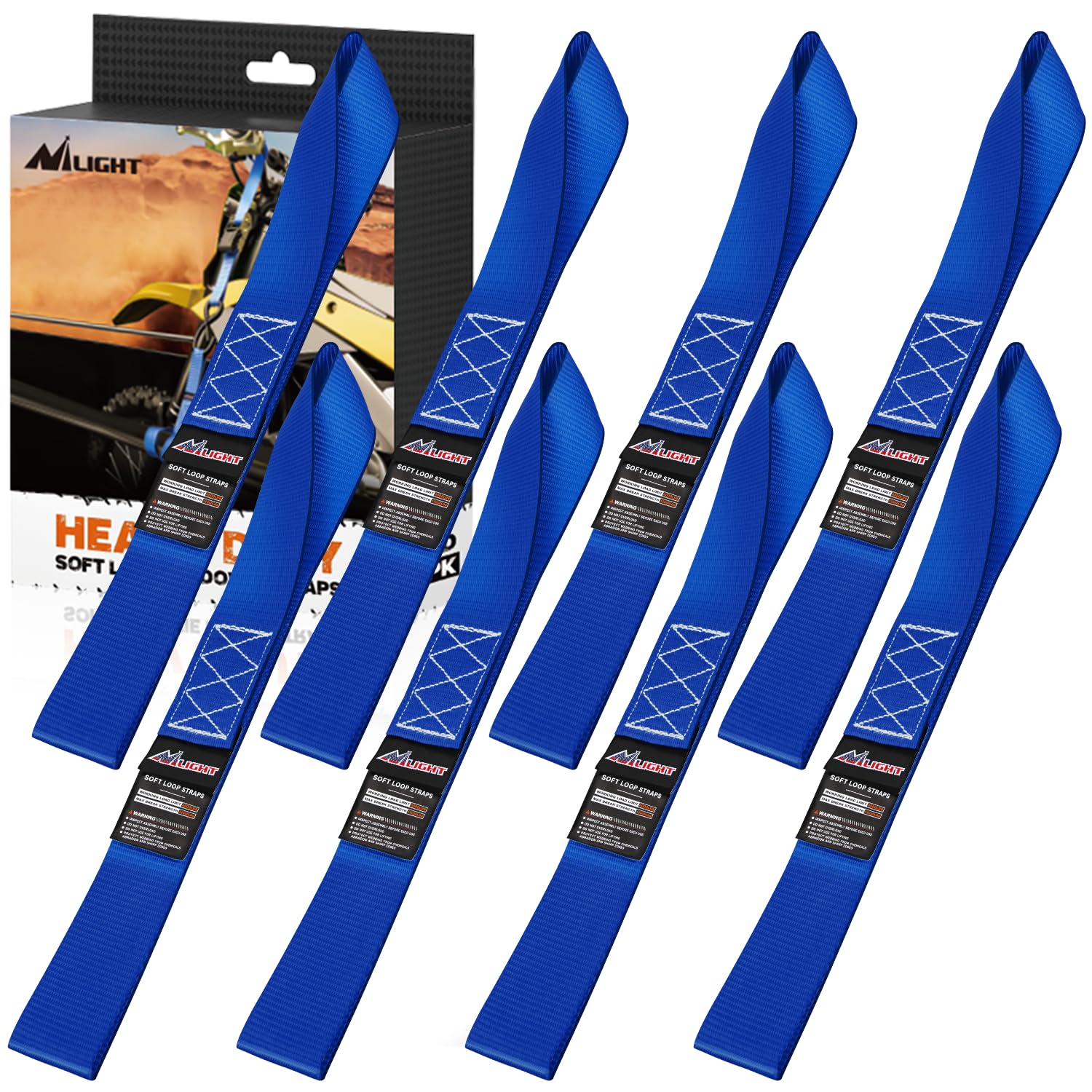 Correas De Amarre Para Motocicletas Nilight Soft Loop, 1,7 X 17 Cm, Paquete De 8 - Venta Internacional.