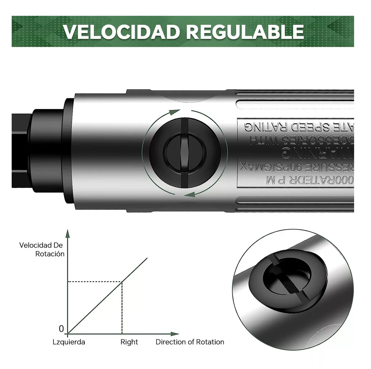 Foto 3 | Juego De Mototool Mini Taladro Neumático Amoladora Neumática Plata