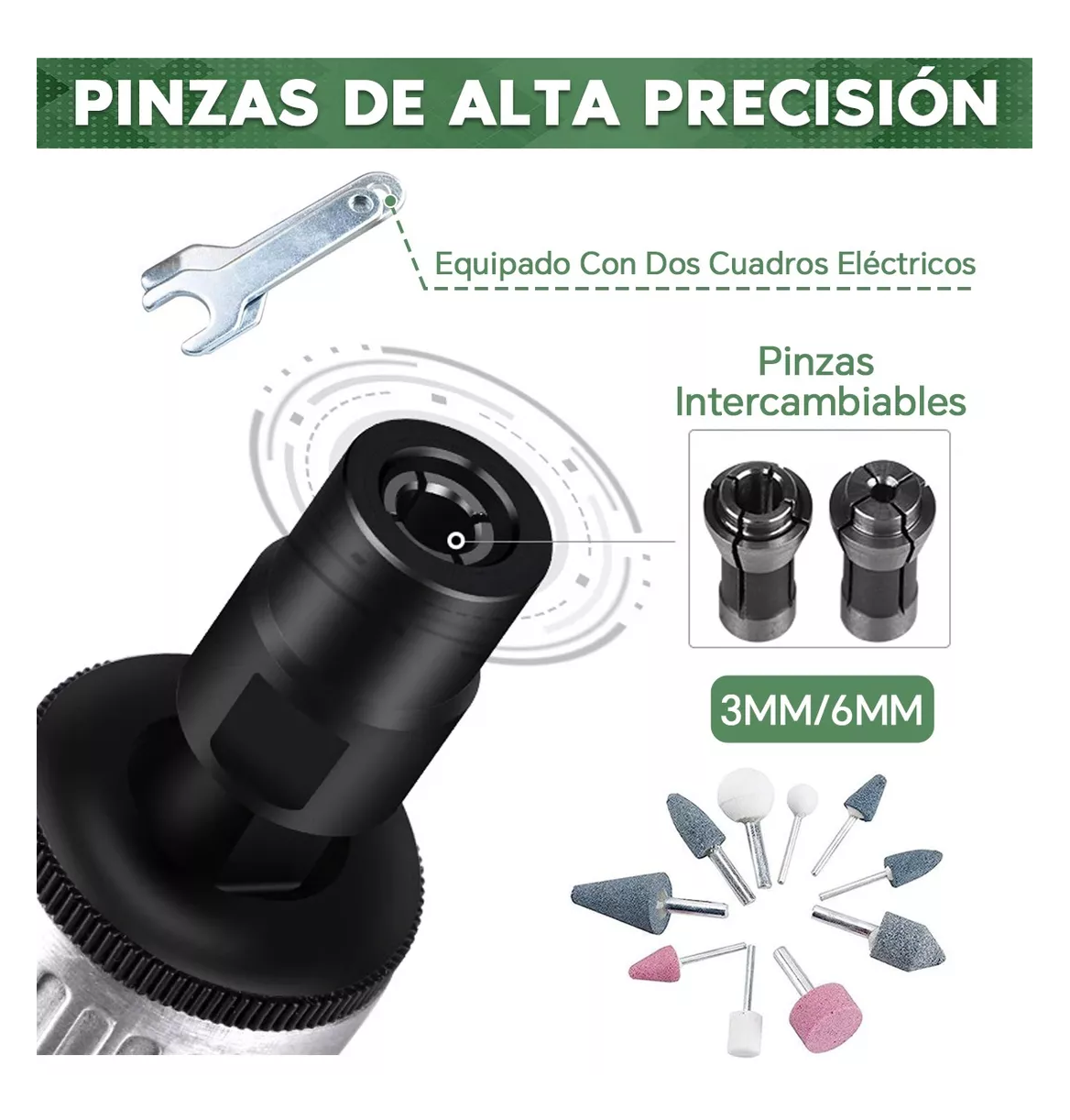 Foto 5 pulgar | Juego De Mototool Mini Taladro Neumático Amoladora Neumática Plata