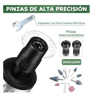 Foto 4 | Juego De Mototool Mini Taladro Neumático Amoladora Neumática Plata