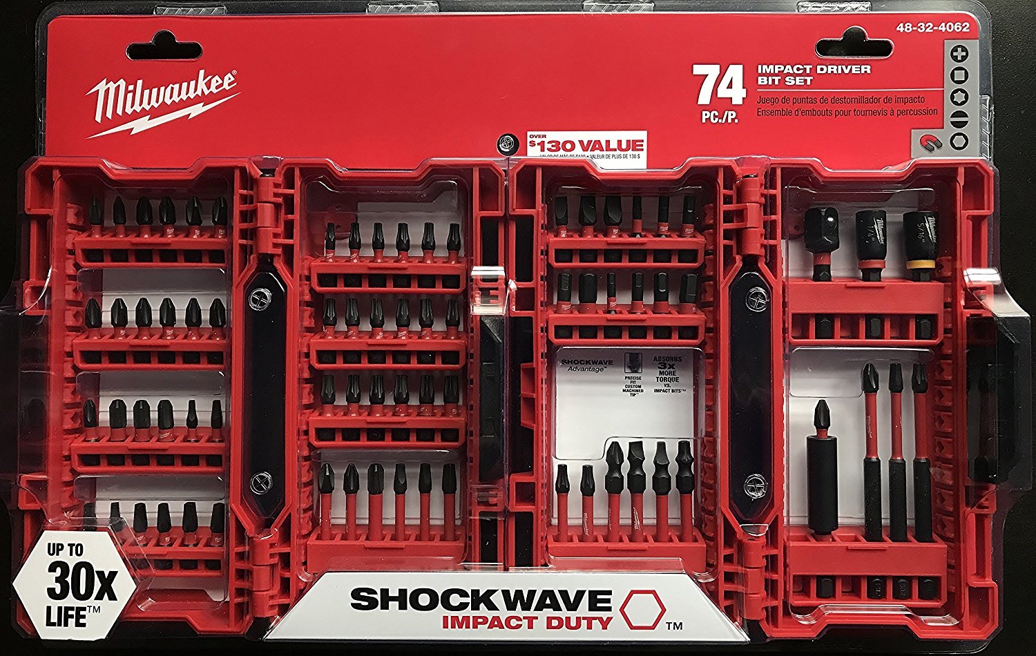 Foto 2 | Juego De Brocas Impact Driver Milwaukee Shockwave, 74 Piezas - Venta Internacional.