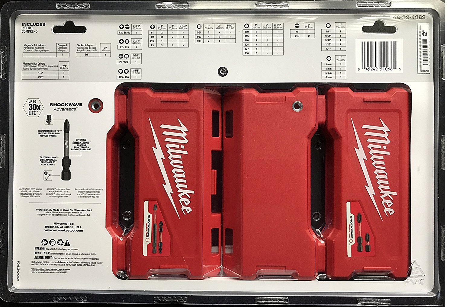 Foto 8 pulgar | Juego De Brocas Impact Driver Milwaukee Shockwave, 74 Piezas - Venta Internacional.
