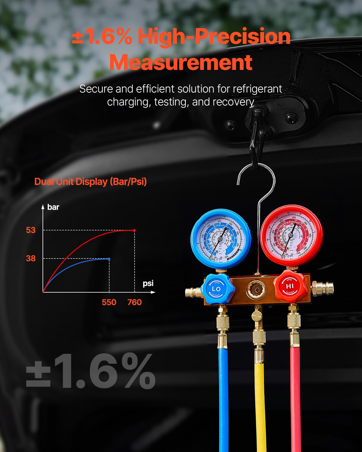 Foto 6 pulgar | Bomba De Vacío Vevor 4.5 Cfm Con Juego De Manómetros Para Hvac R134a, R12 - Venta Internacional.