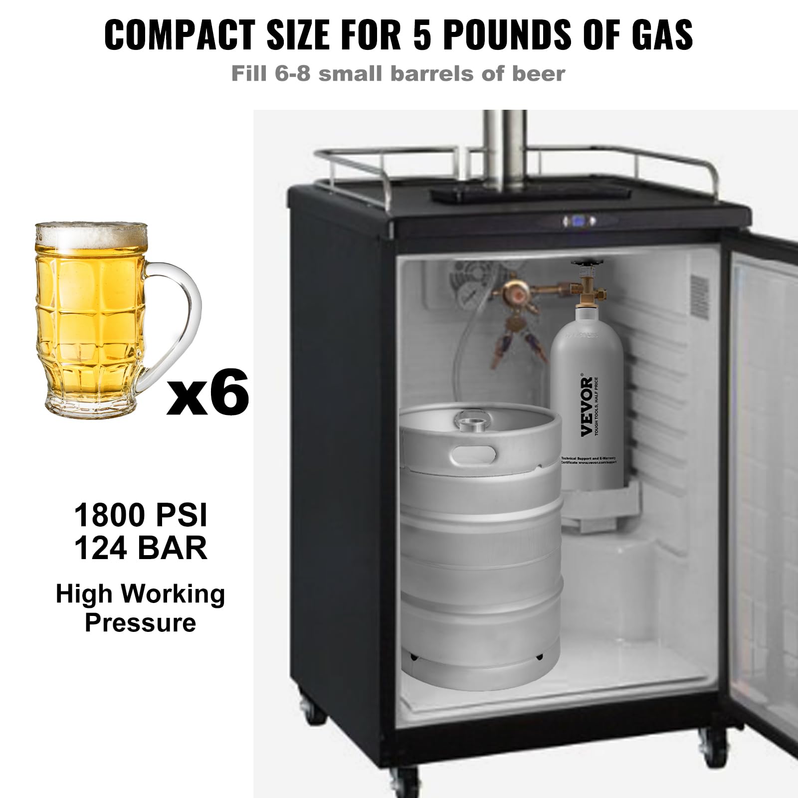 Foto 5 pulgar | Medidor De Co2 Vevor Heavy Duty Gas System Barre - Venta Internacional.