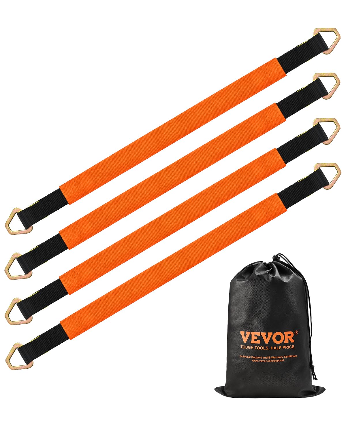 Foto 2 pulgar | Pack De 4 Correas De Eje Vevor De 5 Cm X 97,5 Cm, Resistentes, Con Anillas En D - Venta Internacional.