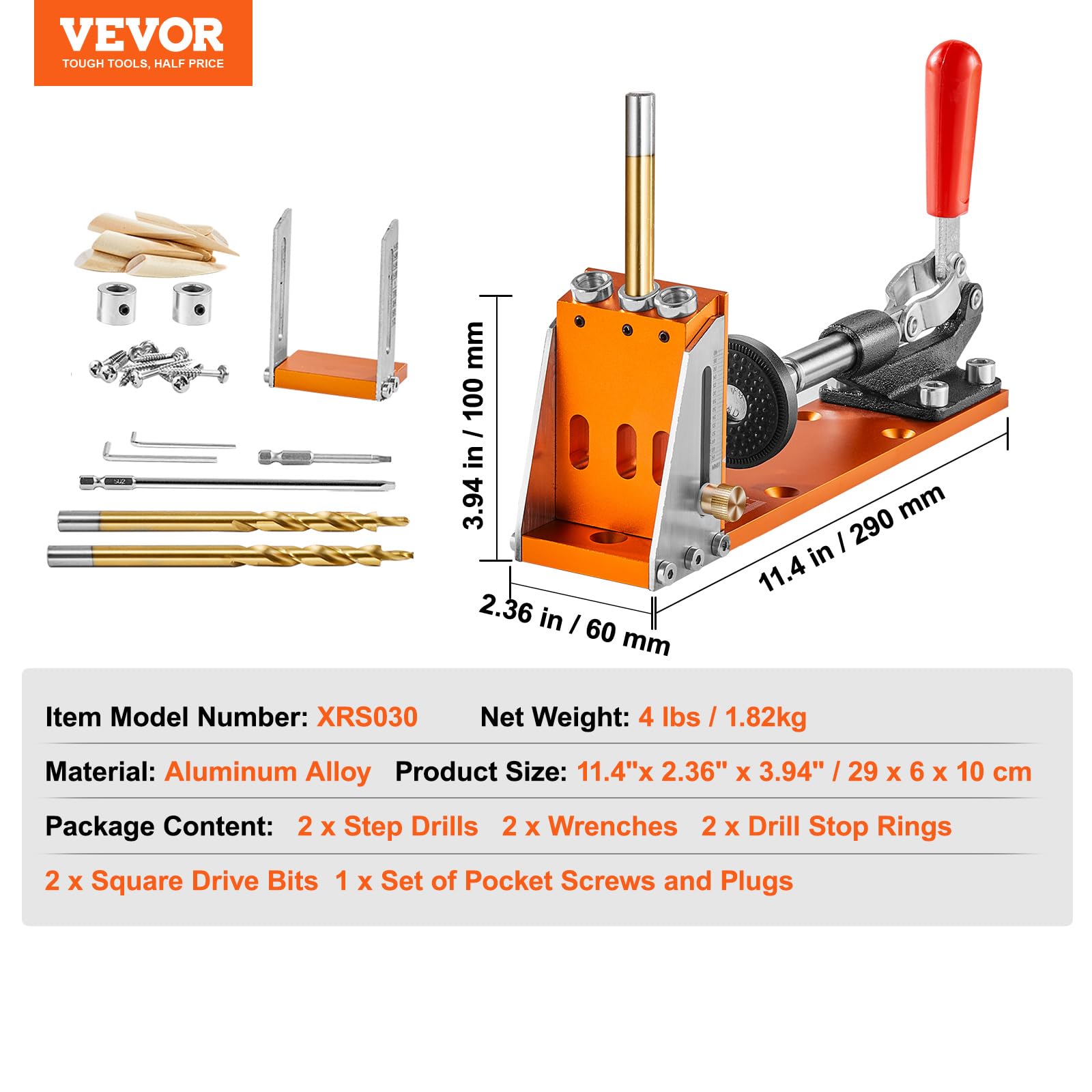 Foto 8 pulgar | Kit De Plantillas Pocket Hole Vevor Fácil De Usar Para Proyectos De Carpintería - Venta Internacional.