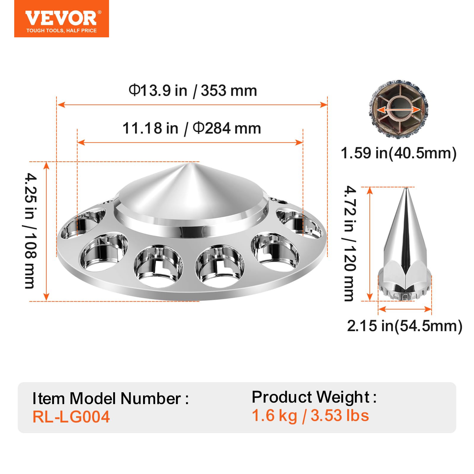 Foto 8 pulgar | Cubiertas De Rueda Del Eje Delantero Vevor Spiked Para Semirremolque - Venta Internacional.