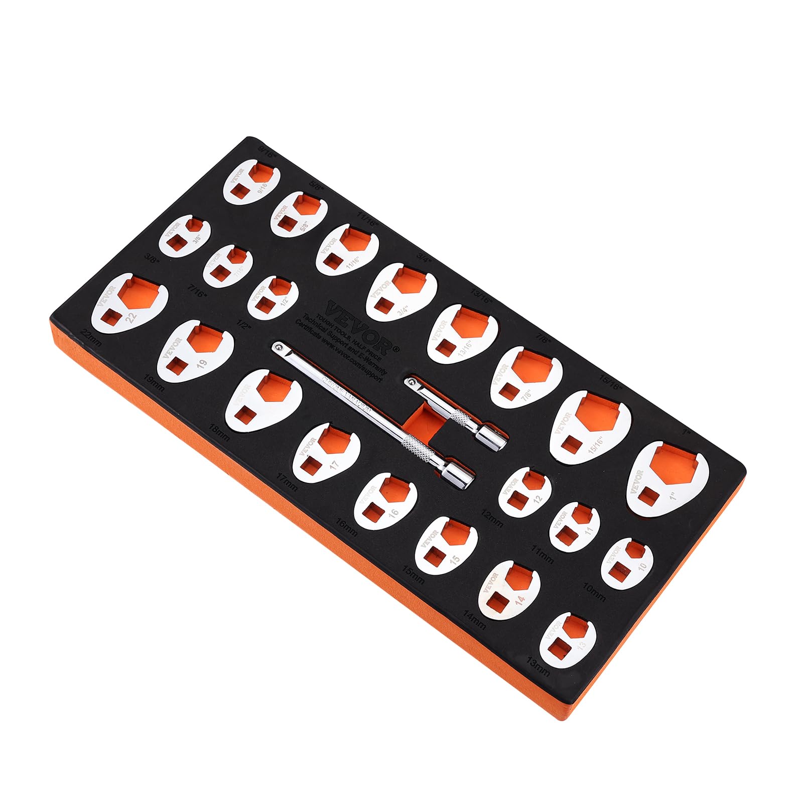 Foto 2 pulgar | Juego De Llaves Crowfoot Vevor, 24 Piezas, 3/8 Drive, Con 2 Extensiones - Venta Internacional.