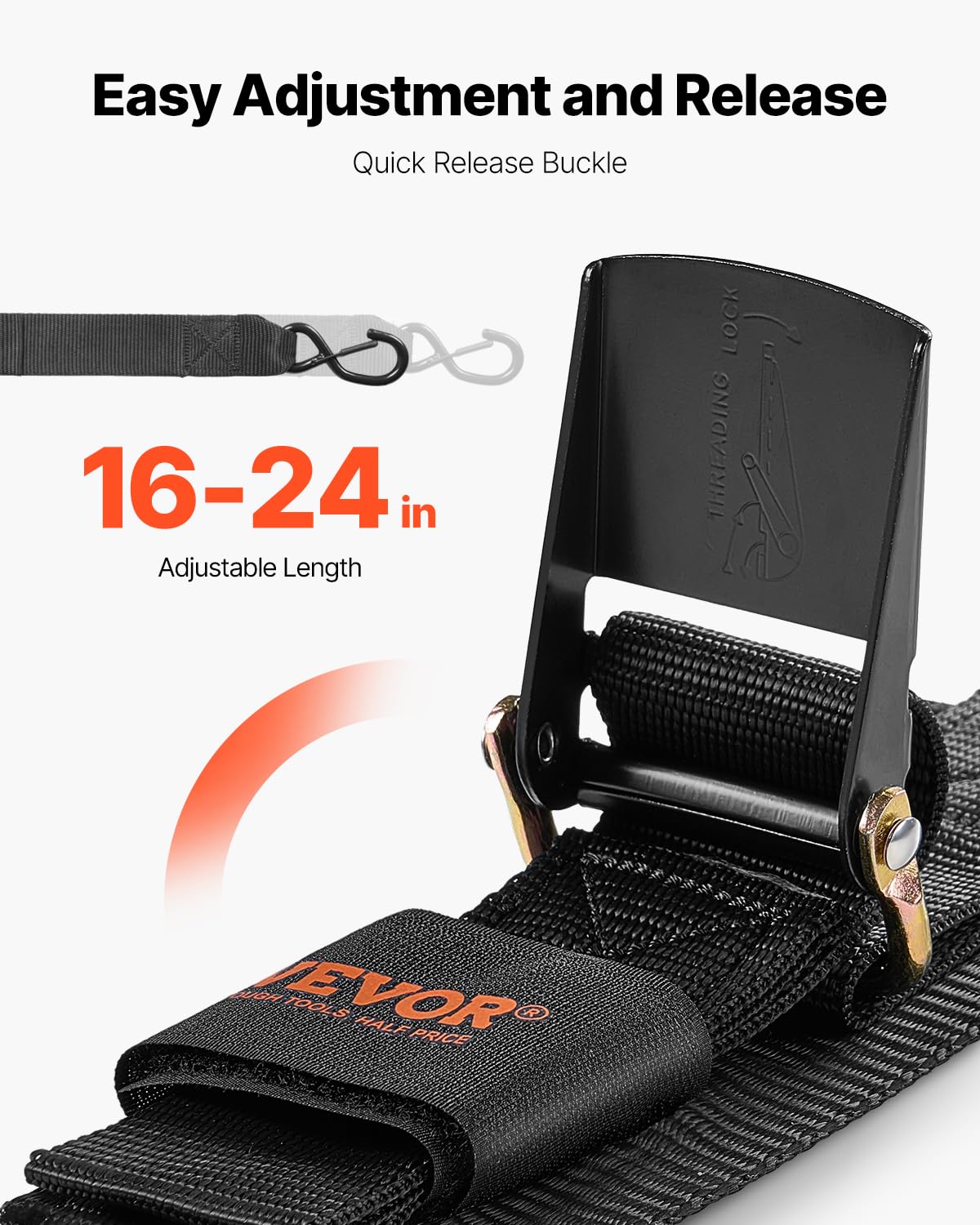Foto 6 pulgar | Correas Ajustables Vevor Para Remolque De Barco, 2 X 24 Pulgadas (paquete De 2) - Venta Internacional.