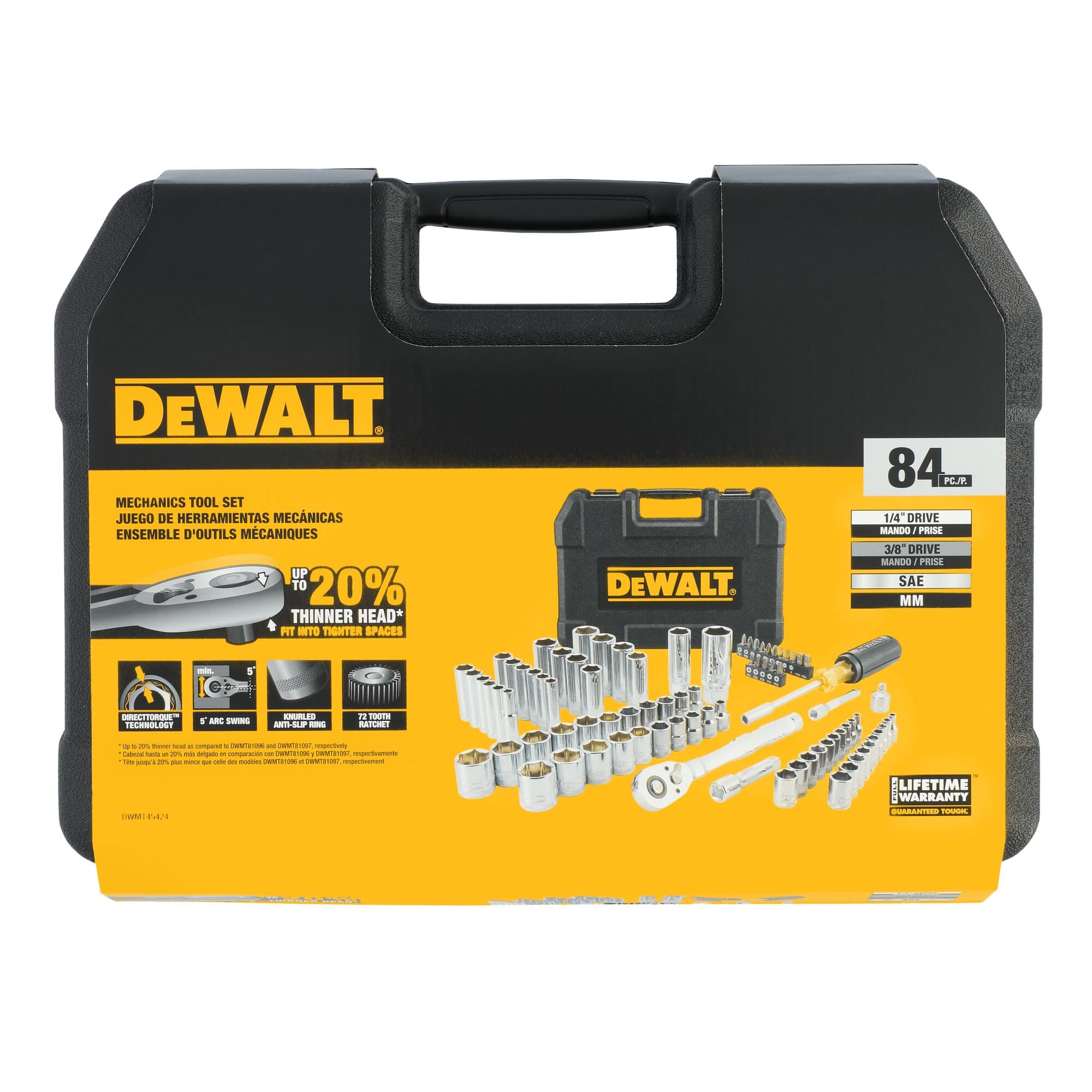 Foto 6 pulgar | Juego De Herramientas Dewalt Mechanics, Accionamiento De 1/4 Pulgadas, 84 Piezas, Dwmt45424 - Venta Internacional.