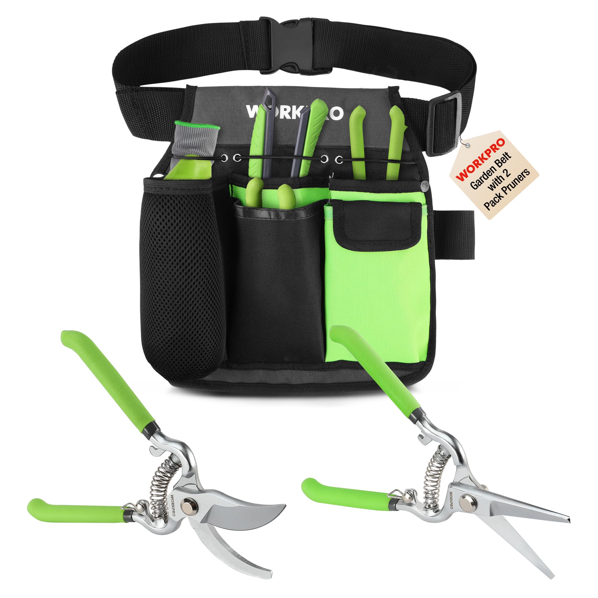 Foto 1 | Juego De Tijeras De Podar Y Cinturón Para Herramientas De Jardinería Workpro De 2 Piezas - Venta Internacional.
