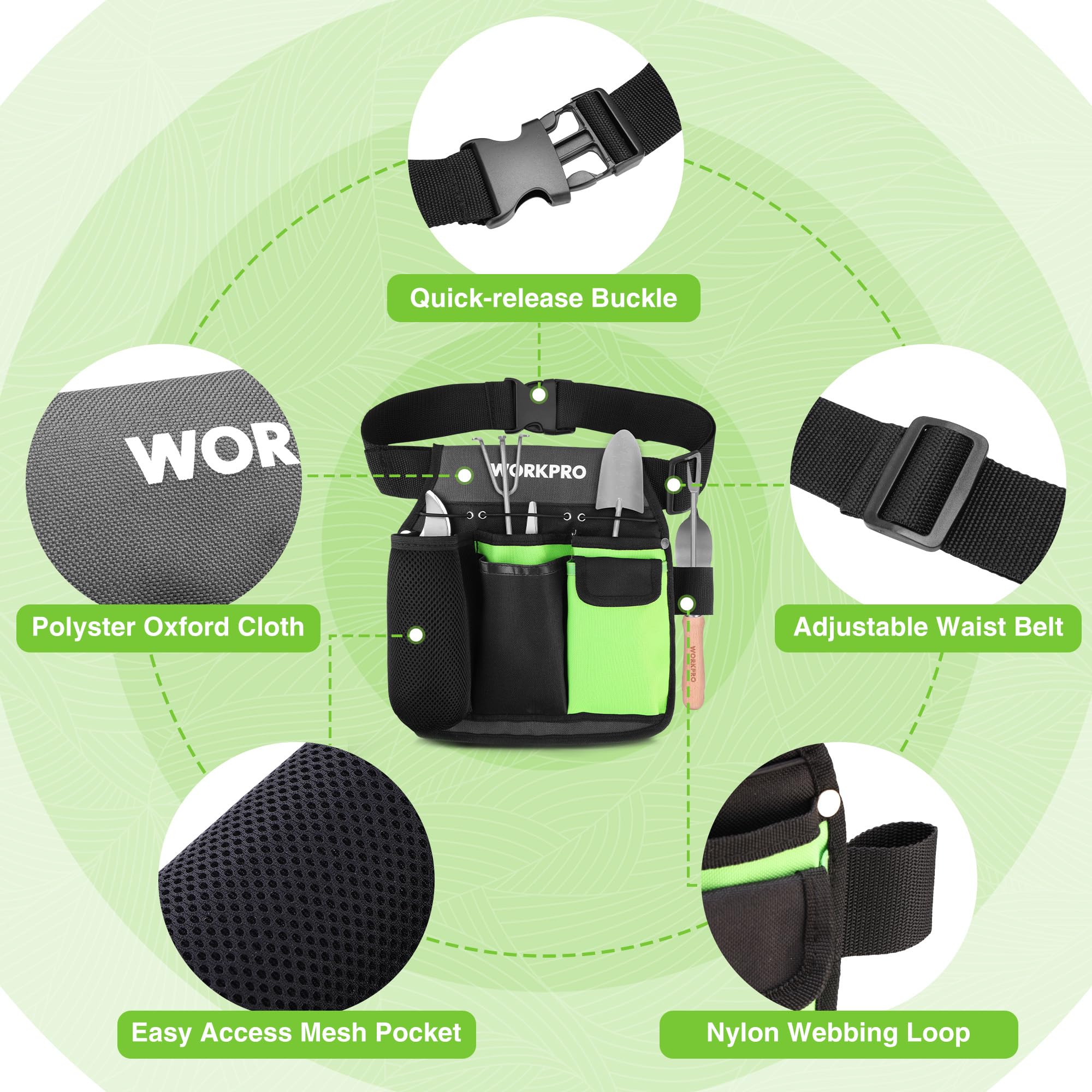 Foto 5 pulgar | Juego De Tijeras De Podar Y Cinturón Para Herramientas De Jardinería Workpro De 2 Piezas - Venta Internacional.