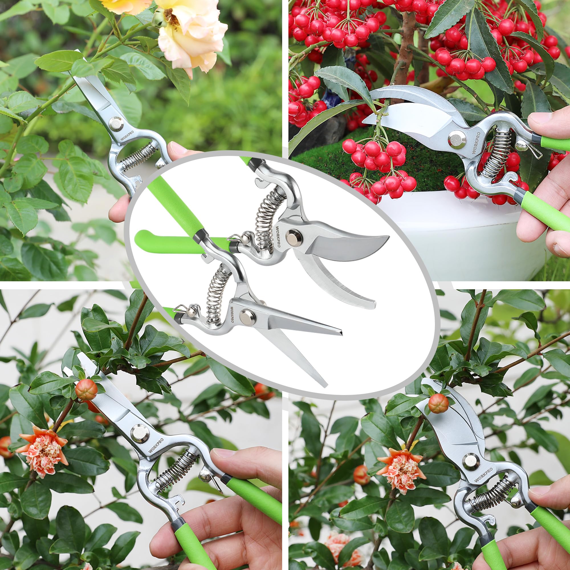 Foto 8 pulgar | Juego De Tijeras De Podar Y Cinturón Para Herramientas De Jardinería Workpro De 2 Piezas - Venta Internacional.
