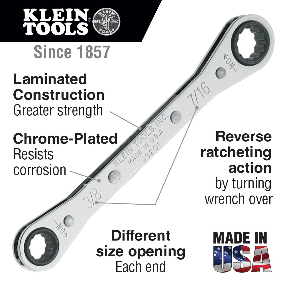 Foto 3 pulgar | Llave Con Trinquete Klein Tools 68200 1/4 X 5/16 Pulgadas - Venta Internacional.