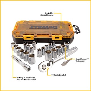 Foto 3 | Juego De Enchufes Dewalt Dwmt73813 Drive 1/2 (23 Piezas) Con Funda - Venta Internacional.