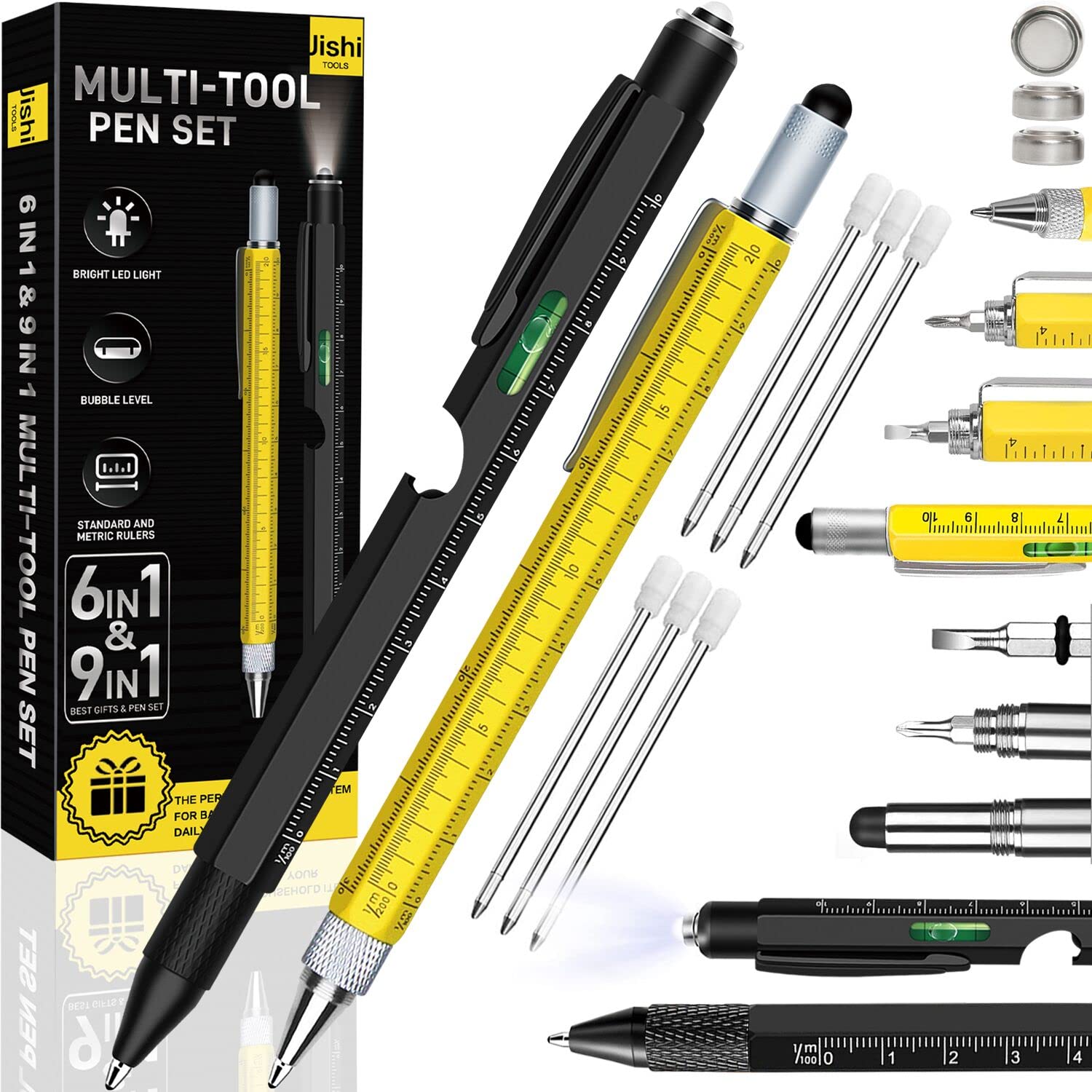 Foto 2 pulgar | Juego De Bolígrafos Multiherramienta Gifts Jishi 9 En 1 Para El Día Del Padre Para Hombre - Venta Internacional.