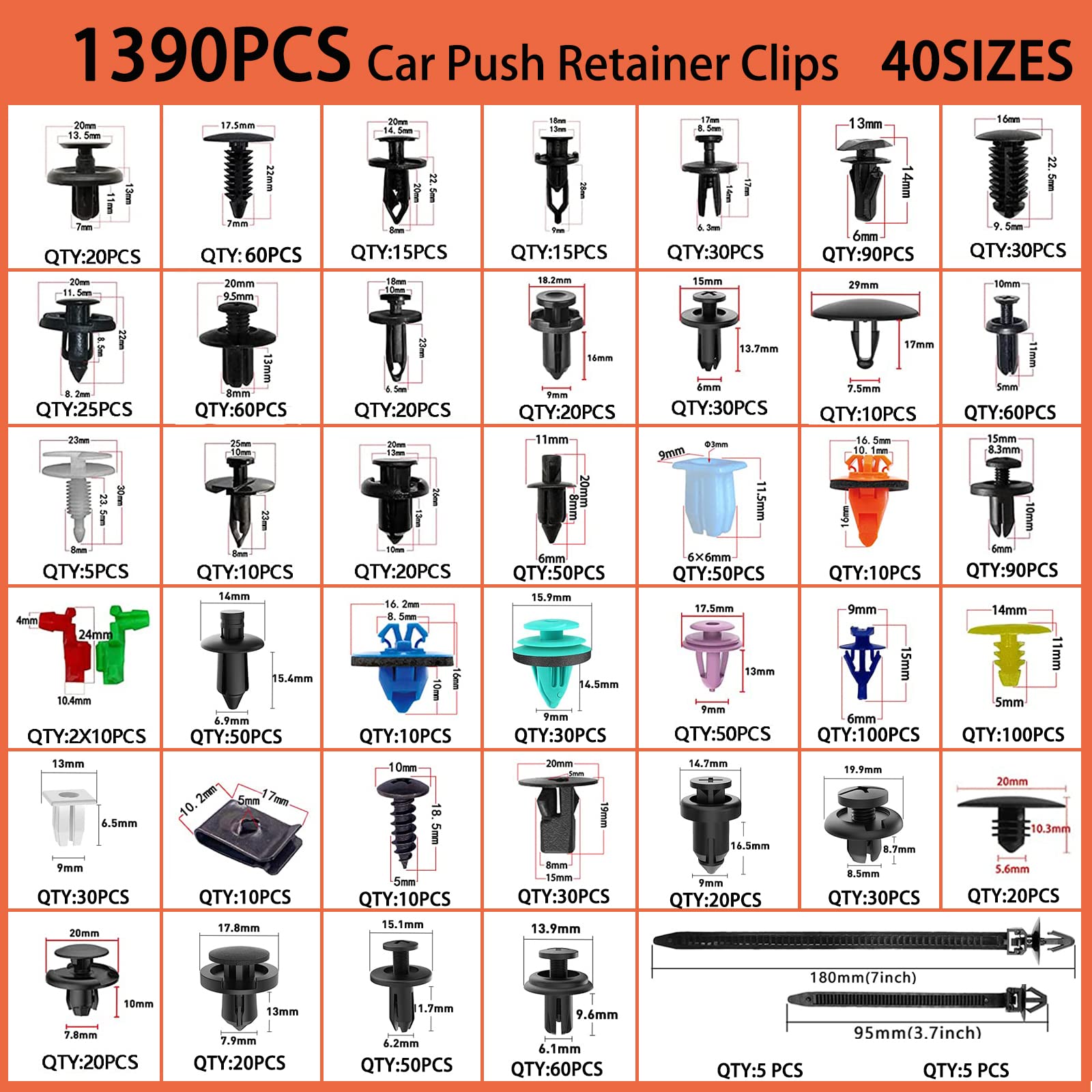Foto 3 pulgar | Kit De Clips De Retención De Coche Y Abrazaderas Para Paneles De Puertas, 1595 Piezas - Venta Internacional.