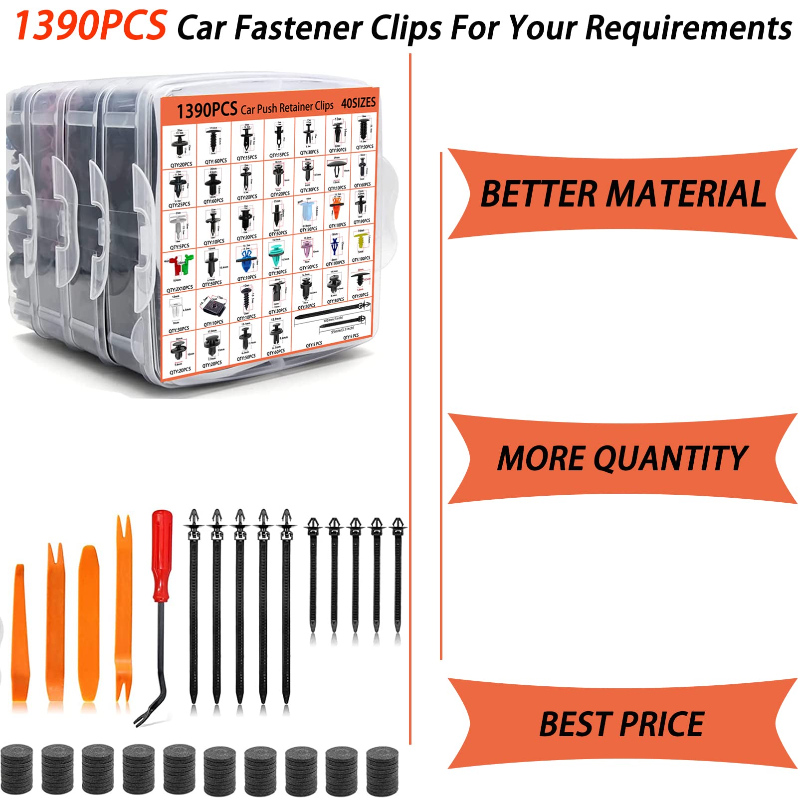 Foto 5 pulgar | Kit De Clips De Retención De Coche Y Abrazaderas Para Paneles De Puertas, 1595 Piezas - Venta Internacional.