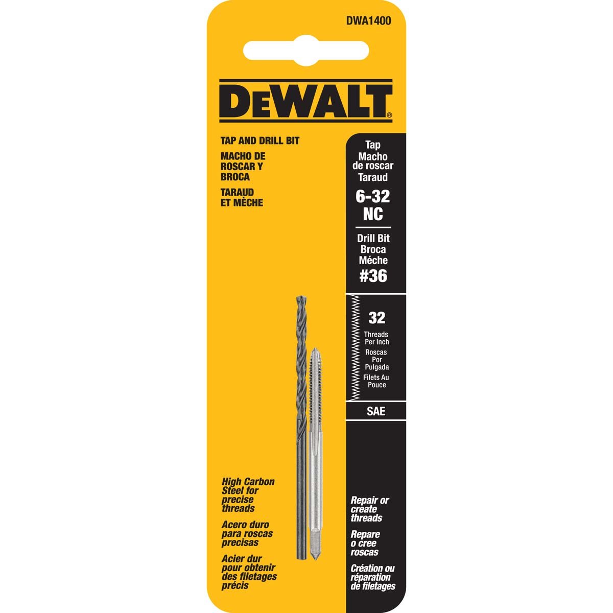 Foto 2 pulgar | Juego De Grifos Para Taladrar Dewalt 6-32nc, Rosca, 2 Unidades - Venta Internacional.