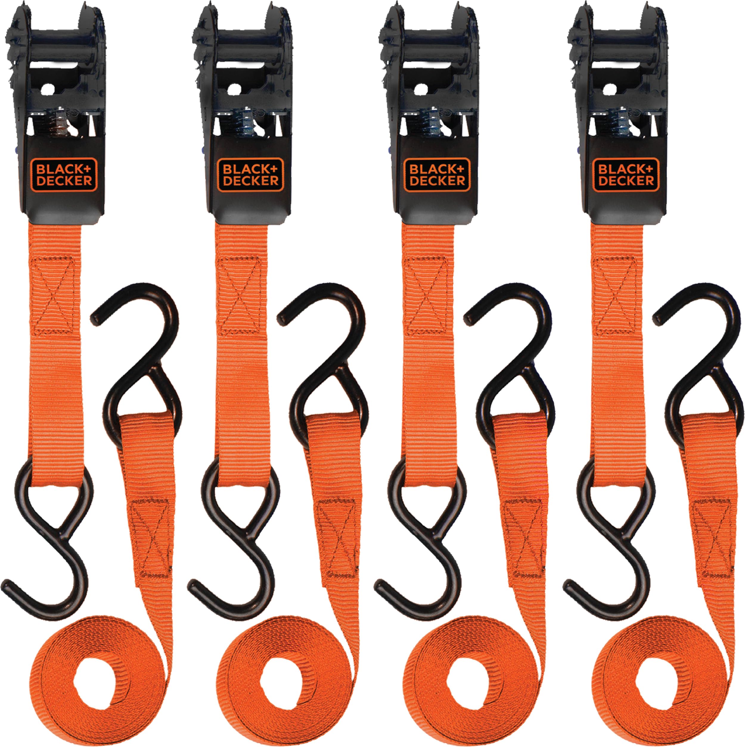 Foto 1 | Correas De Amarre Con Trinquete Black+decker Bd1005 De 1 M X 3 M, Paquete De 4 - Venta Internacional.