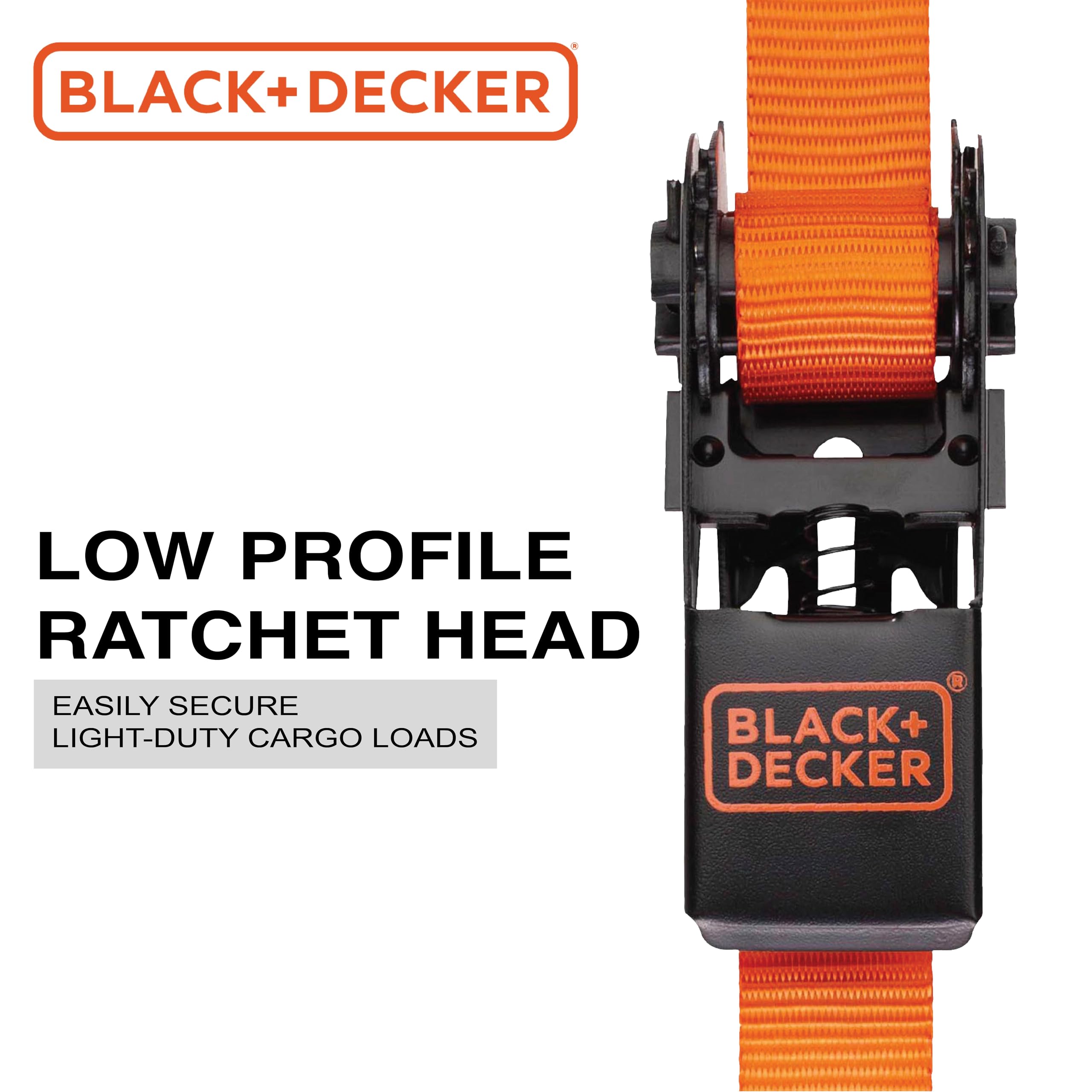 Foto 3 | Correas De Amarre Con Trinquete Black+decker Bd1005 De 1 M X 3 M, Paquete De 4 - Venta Internacional.