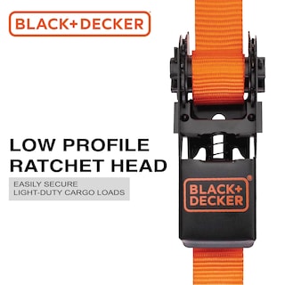 Foto 3 | Correas De Amarre Con Trinquete Black+decker Bd1005 De 1 M X 3 M, Paquete De 4 - Venta Internacional.