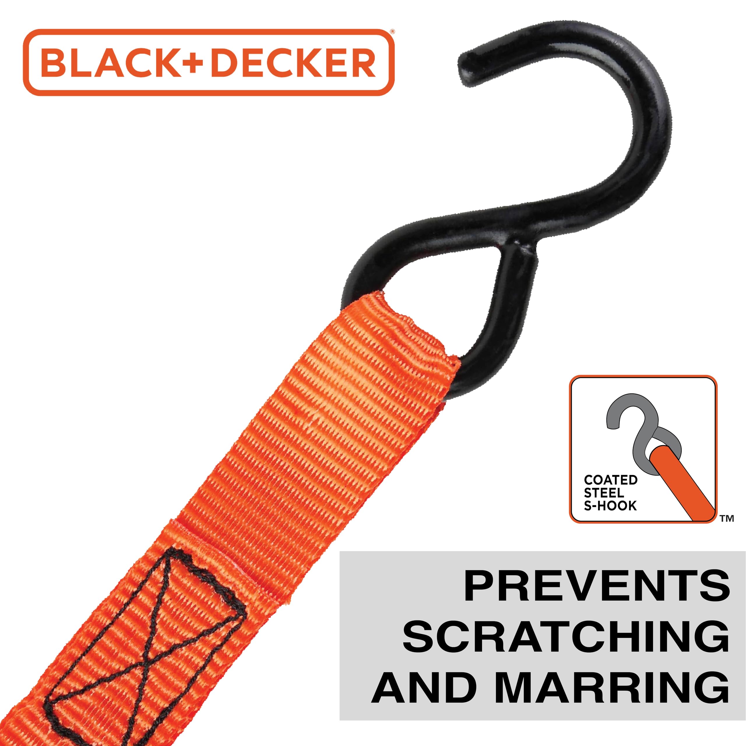 Foto 5 | Correas De Amarre Con Trinquete Black+decker Bd1005 De 1 M X 3 M, Paquete De 4 - Venta Internacional.
