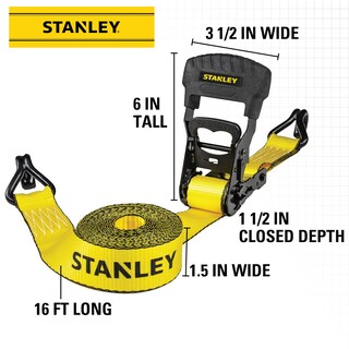 Foto 5 | Correas De Amarre Con Trinquete Stanley S1007, 1,5 Cm X 5 M, 500 Kg, Paquete De 2 - Venta Internacional.
