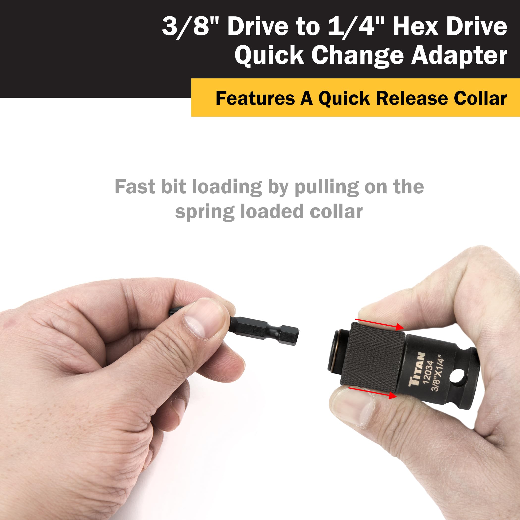 Foto 3 | Adaptador Titan 12034 De 3/8 A 1/4 Hex Drive, Cambio Rápido - Venta Internacional.